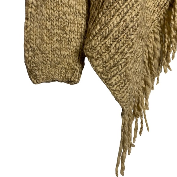 Silvia Novelli Brown Knit Asymmetric Cardigan Fringe Hem Large L - Picture 6 of 15